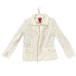 Ciao Milano 1969 White Ruched Sleeve Jacket - XL